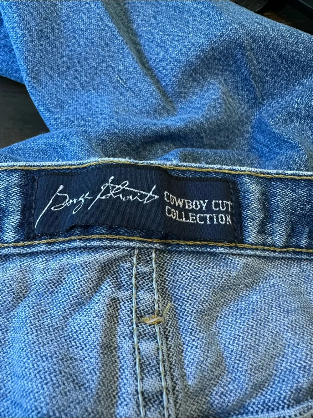 George Straight Cowboy Collection Wrangler Men's Slim Straight Blue Denim Jeans